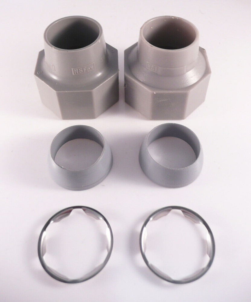Kinetico 3/4" Plastic Bypass Nuts, Rings, and Compression Cone Adapters
