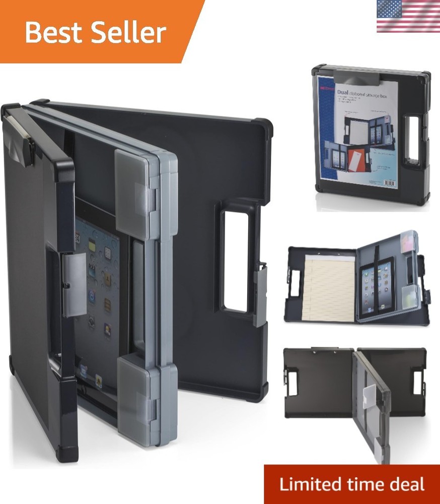 Versatile Dual-Sided Clipboard Storage for A4 & Letter Sizes - Durable Plastic