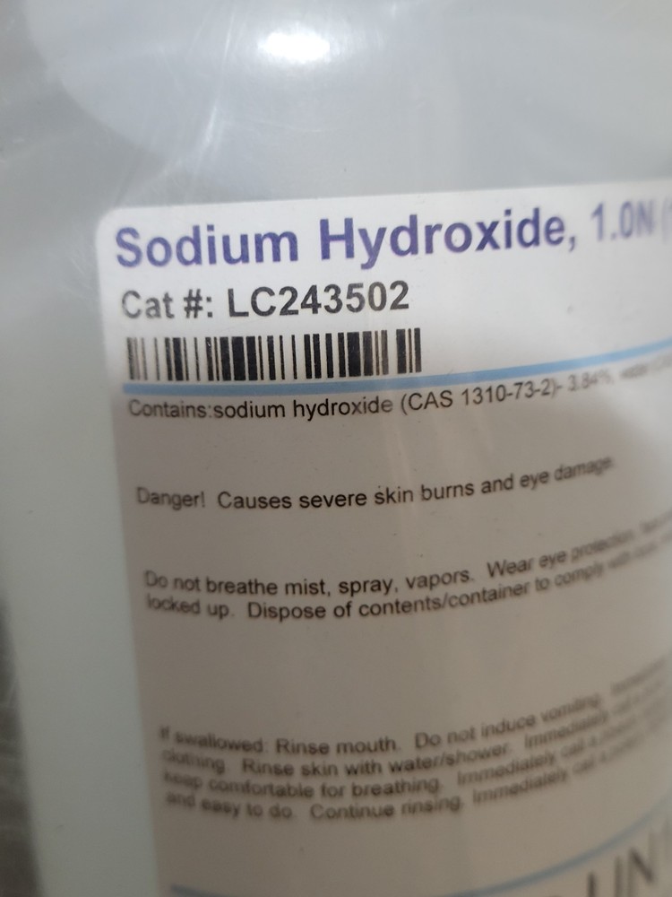 x6 1.0M Sodium Hydroxide Solution, Laboratory Grade, Industrial & Educational...