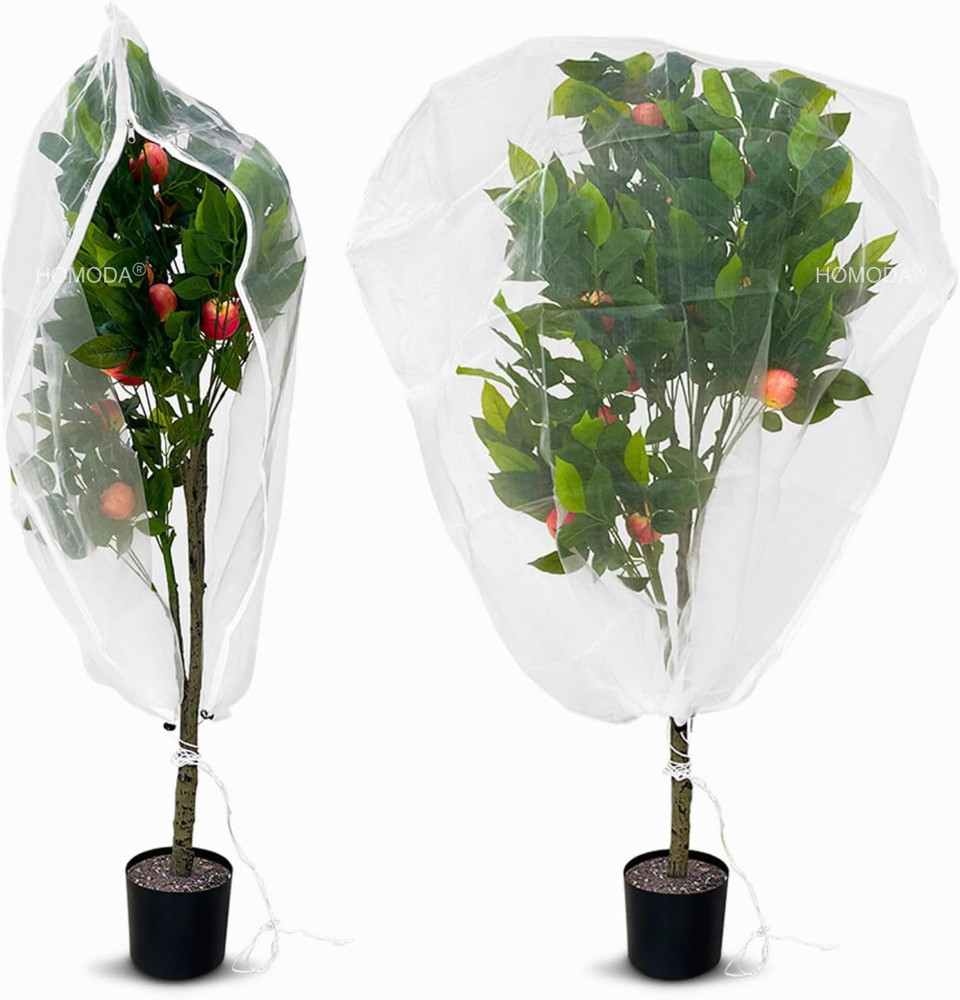 Fruit Tree Netting Cover with Zipper & Drawstring, 2 Packs 4Ft X 4Ft Insect Bird