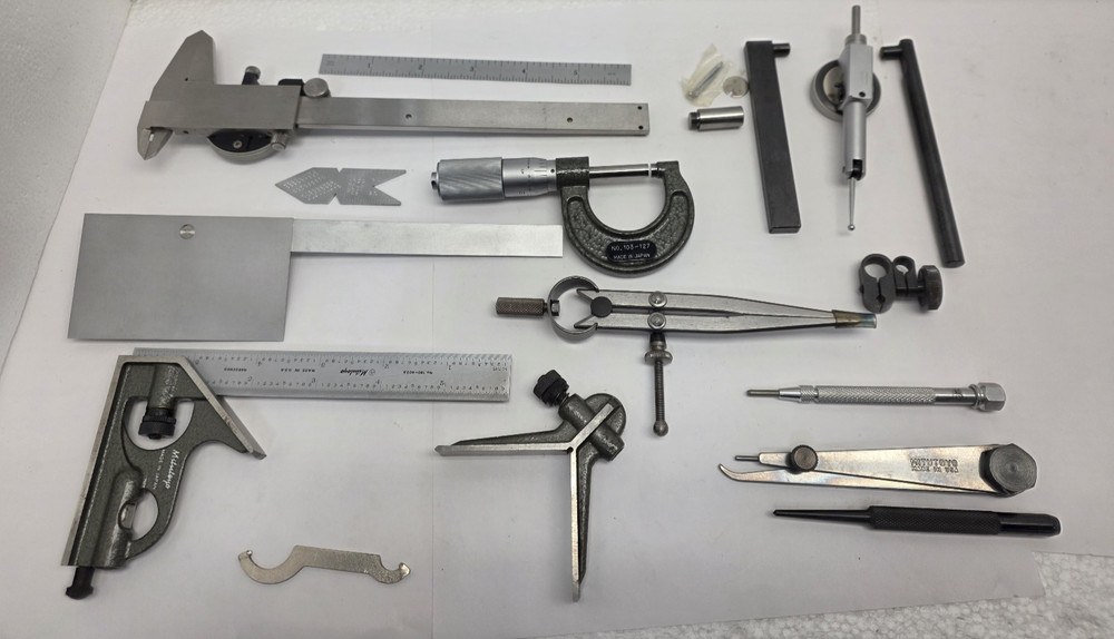 MITUTOYO TOOL SET KIT, Combination Square, Dial Caliper, Indicator, Micrometer..