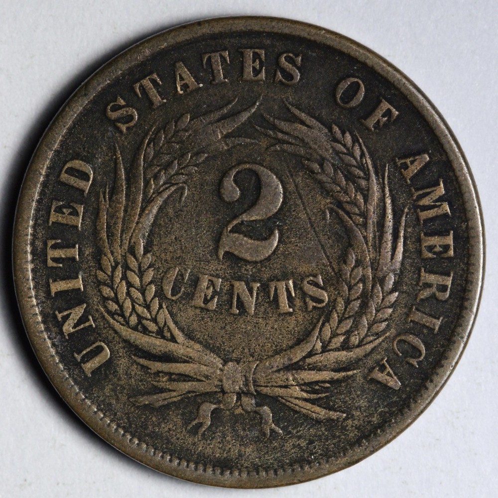 1866 Two Cent Piece XF E259 TIEE