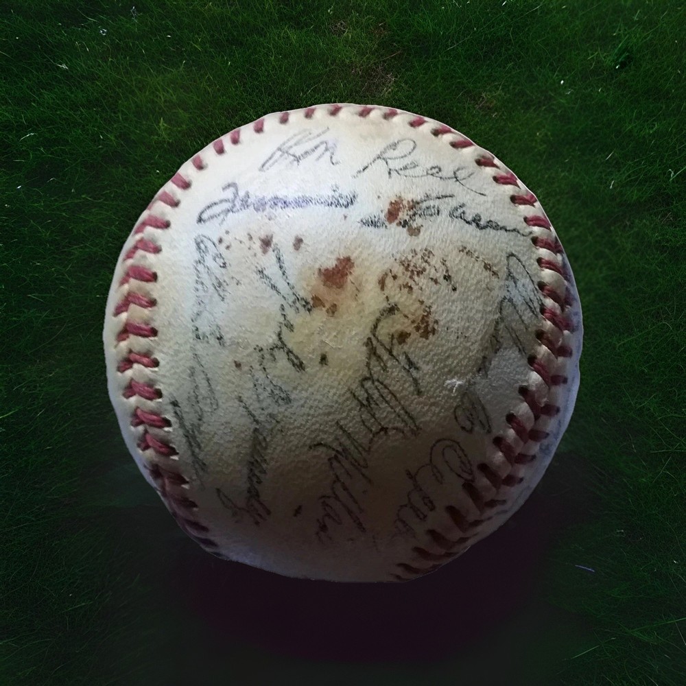 Signed Baseball /Henry Aaron + many players