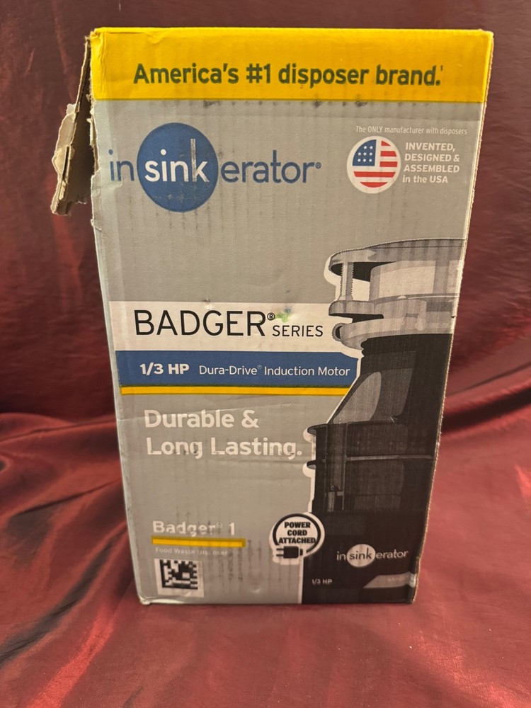 *Read* InSinkErator Garbage Disposal w/ Cord - Badger 1 - Badger Series - 1/3 HP