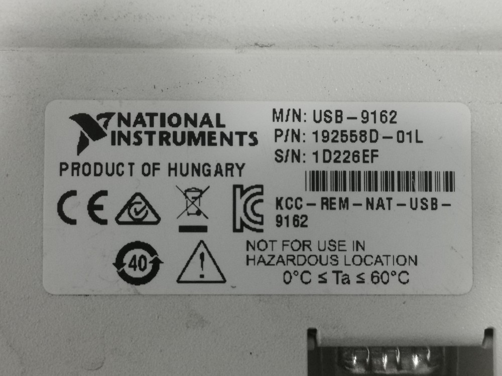 USB 9162 National Instruments NI USB-9162 cDAQ Chassis / Single Module Carrier
