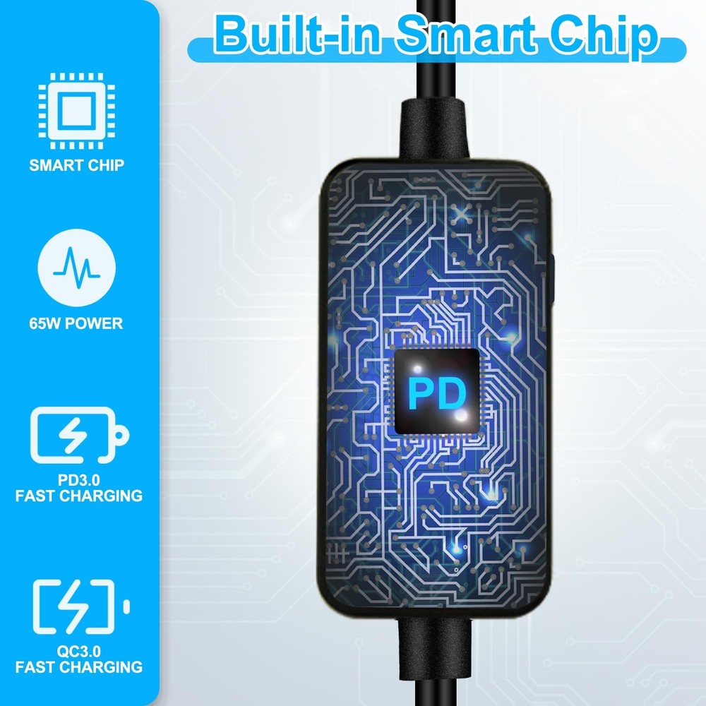 FARSENSE USB C to DC Adapter,Barrel PD Trigger Cable(3.3ft) with small, BLACK