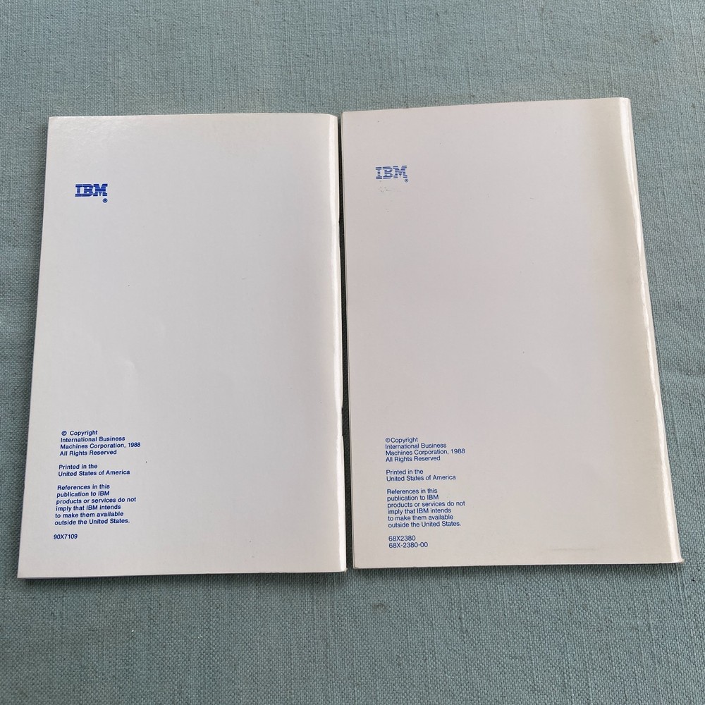 IBM Personal System PS/2 Quick Reference Guide P70 386 Model 30 286 Operations