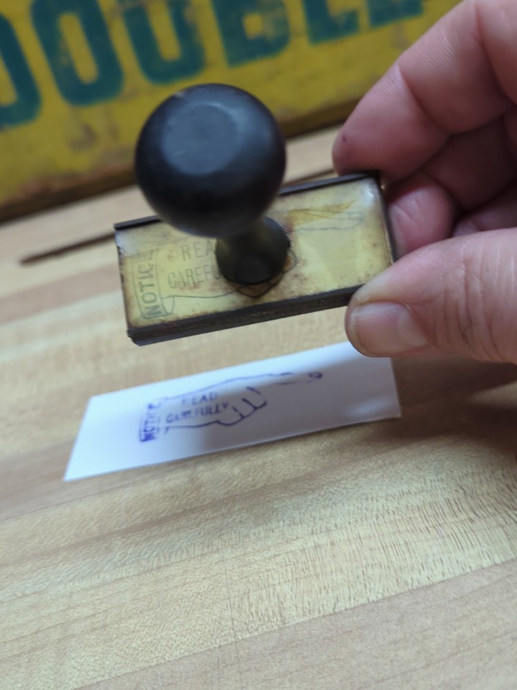 Antique Notice Read Carefully Postal Stamp