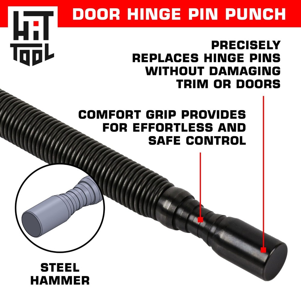 HIT Tool Pro Combo Kit Nail Set with Door Hinge Pin Punch Hammerless Spring Tool
