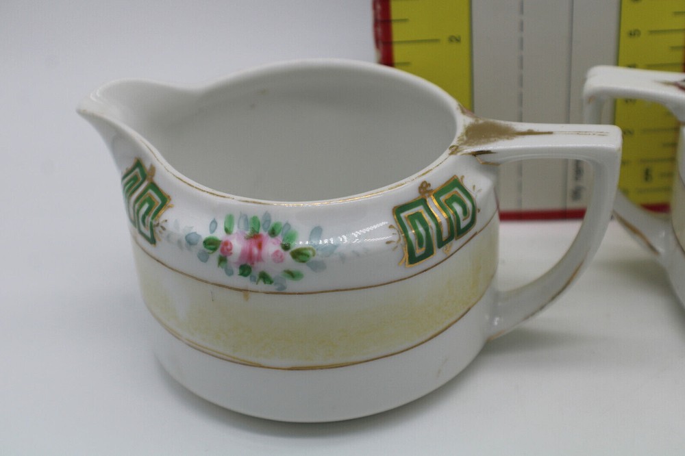 Nippon Hand painted Creamer and Sugar Bowl