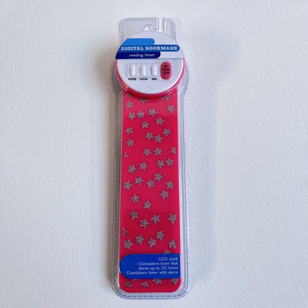 LCD Display Digital Bookmark Red, Timer & Alarm Batteries Included