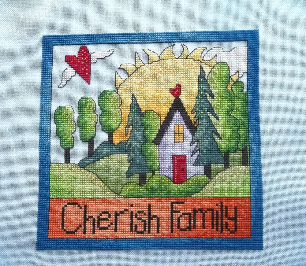 Complete Finished Cross Stitch: CHERISH FAMILY