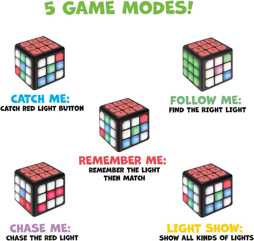 Winning Fingers Flashing Cube Electronic Memory and Brain Game - 4-In-1 Handheld