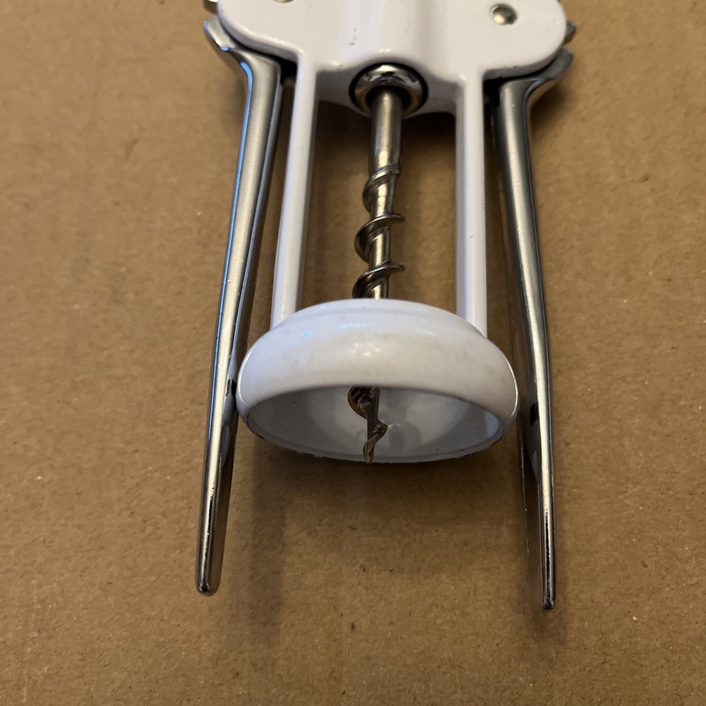 Winged Wine Cork Screw Bottle Opener-Unbranded-White