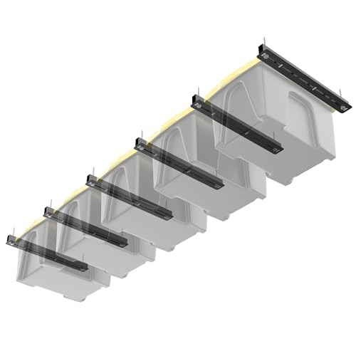 Garage Ceiling Bin Storage Rack, Adjustable Heavy Duty Overhead for 5 bins