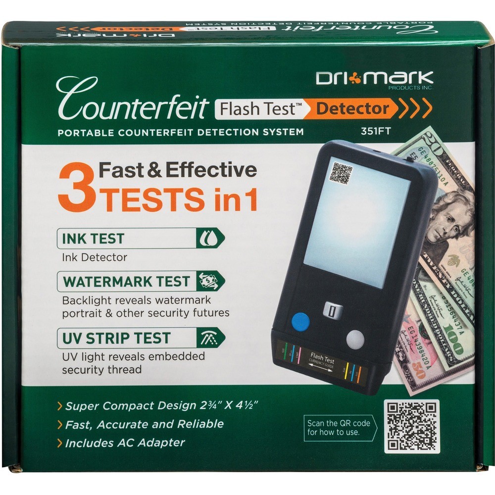 Dri Mark Flash Test Counterfeit Detector - Ultraviolet, Watermark, Ink - 1