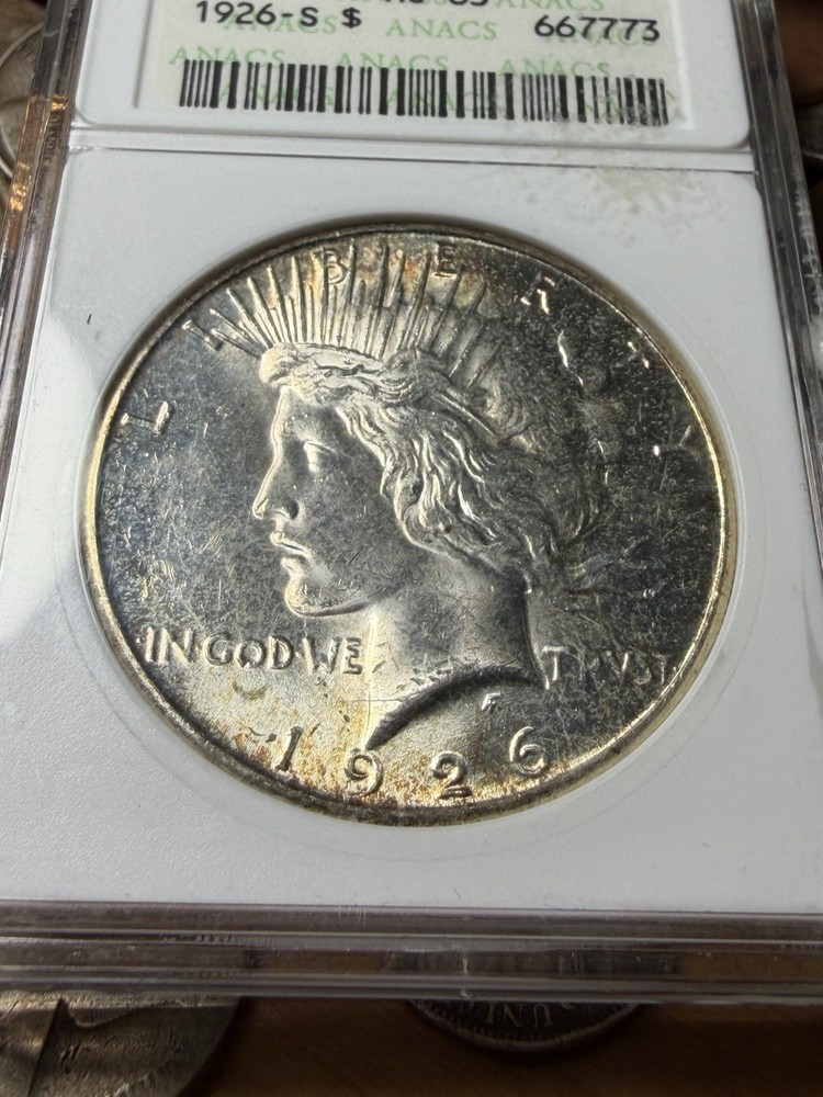 1926 S Peace Dollar - ANACS Soapbox MS63 - As Shown!