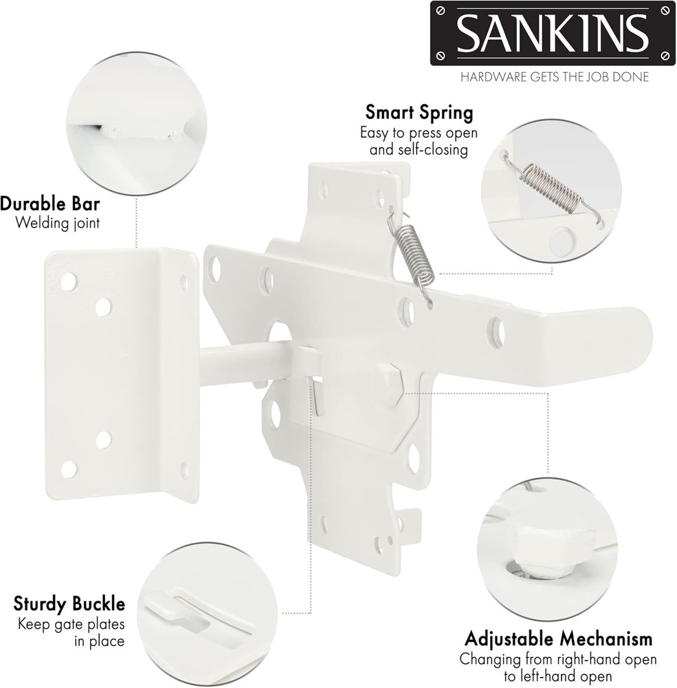 Self-Locking Gate Latch - Heavy Duty Automatic Lock for Fences & Gates