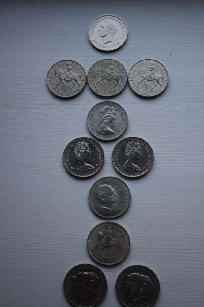 Queen Elizabeth commemorative crowns plus others
