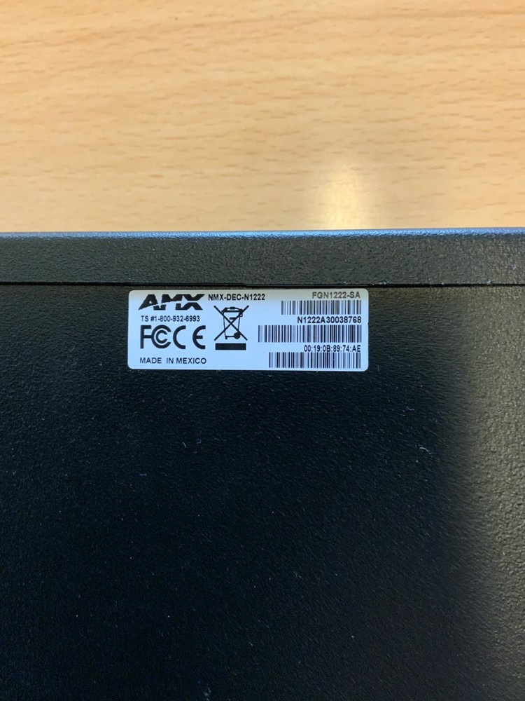 AMX NMX-DEC-N1222 SVSI Stand-Alone Minimal Compression Video Over IP Decoder