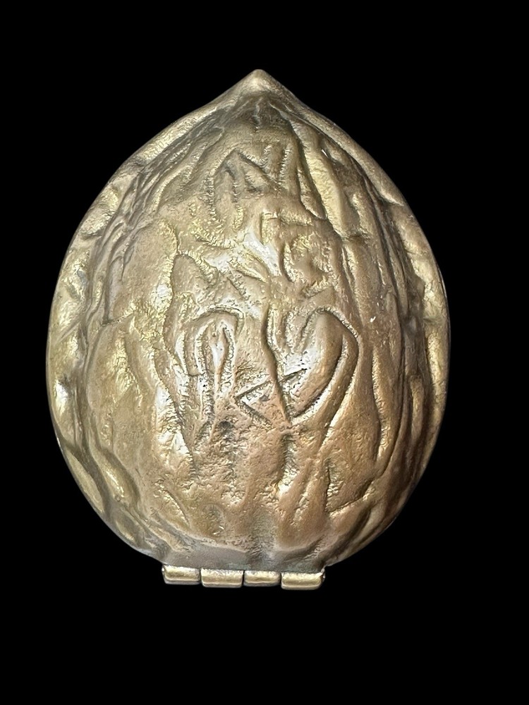 Interpur Brass Walnut Nutcracker Figurine Kitschy Decor MCM Vintage