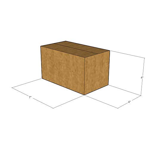 25 7x4x4 Kraft Brown Corrugated Shipping Boxes 32 ECT Single-Wall New
