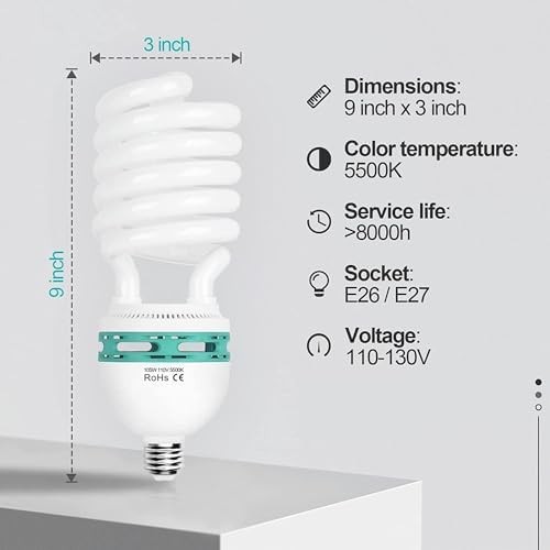 Full Spectrum Light Bulb CFL Daylight for Photography Studio