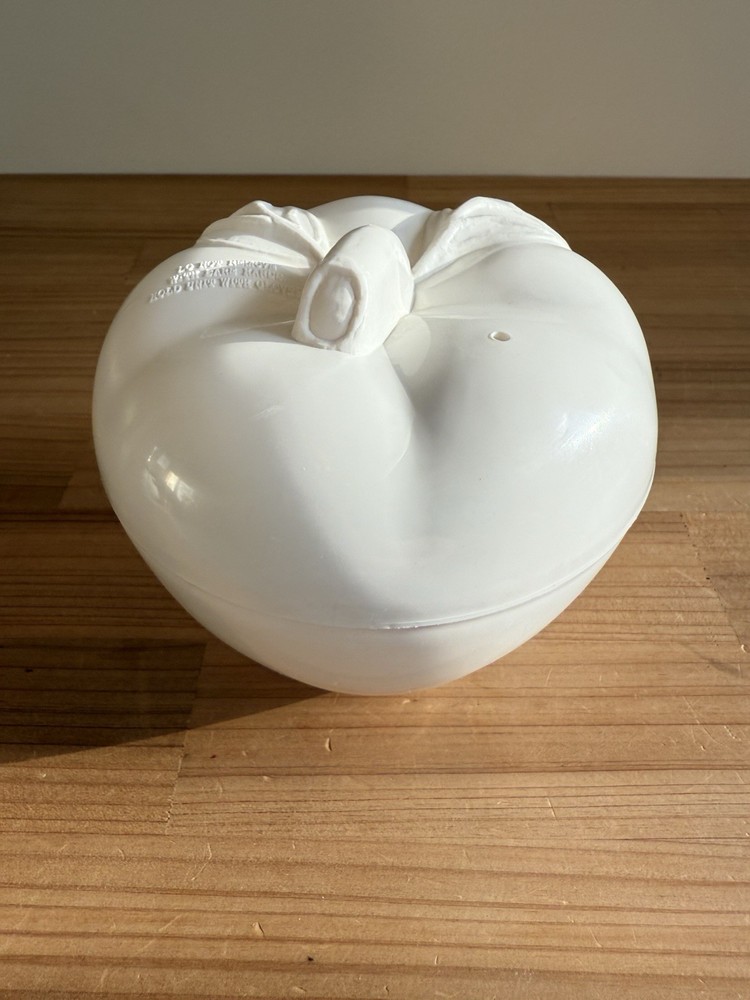 Apple Stuffed Pepper Microwave Cooker Container Holder White Plastic