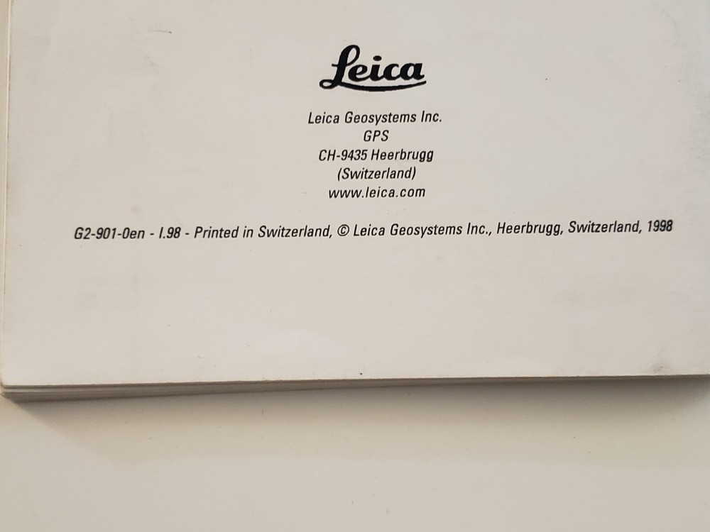 LEICA GPS SYSTEM 300 Getting Started Book in good condition.