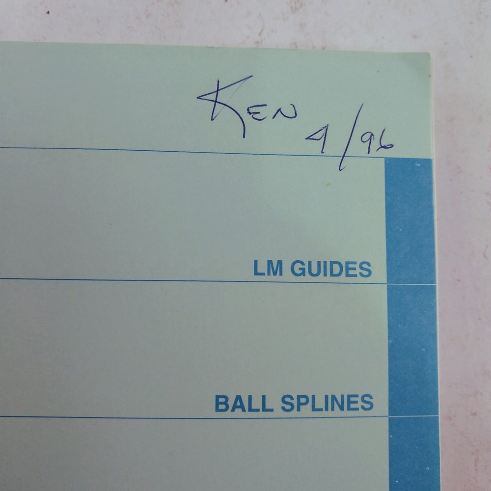 1996 THK Co. LTD LM System Linear Motion Systems Catalog No. 200-1 AE Catalogue