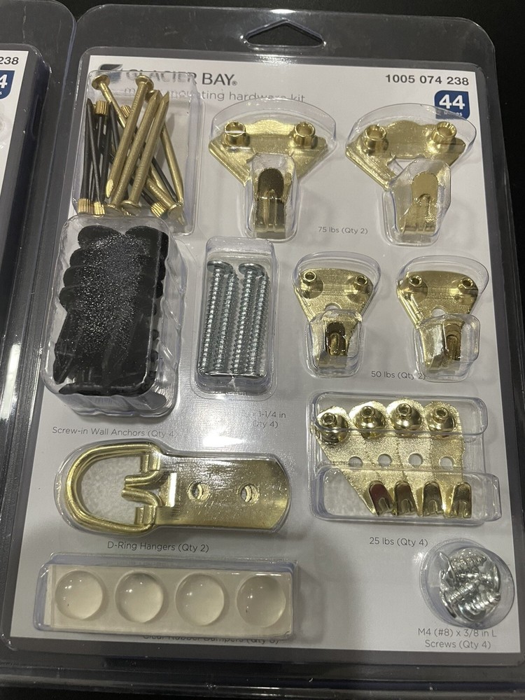 2X (44 Pieces) Glacier Bay Wall Hanging Hardware Accessory Kit