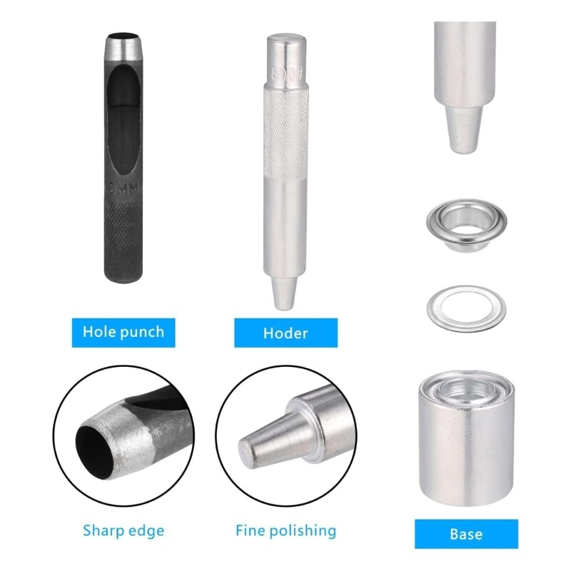 120 Sets Grommet Tool Kits Grommets Eyelets Kits Grommet Setting Tool for Fabric