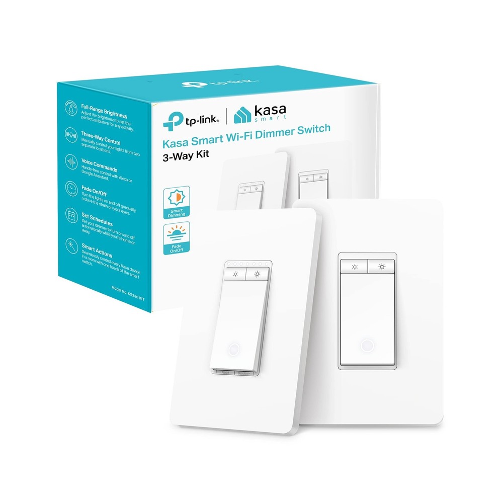 Kasa Smart 3 Way Dimmer Switch KIT, Dimmable Light Switch Compatible with Ale...