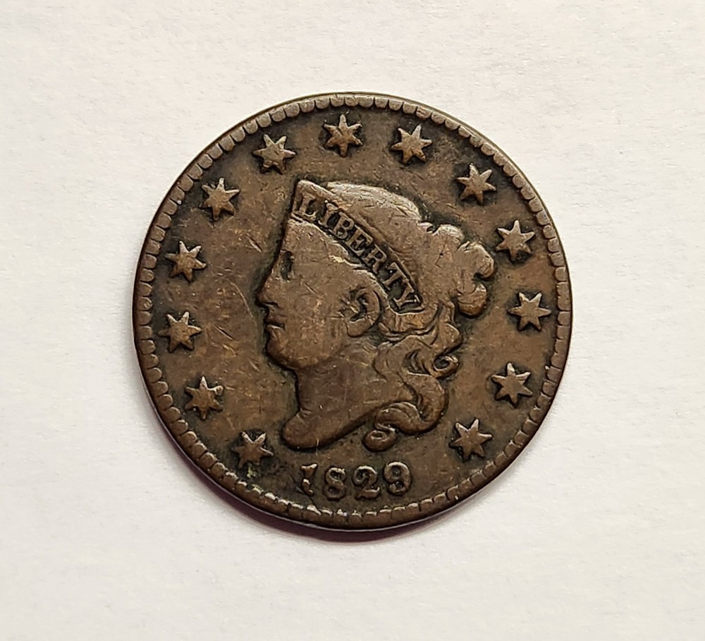 1829 Large Cent – Nice Original Medium Brown VG/F