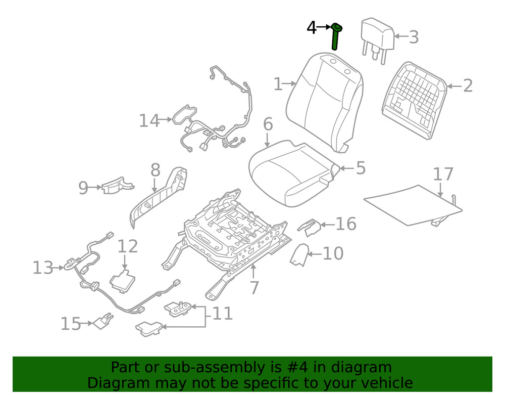 Genuine Nissan Headrest Guide 87603-5AA0B