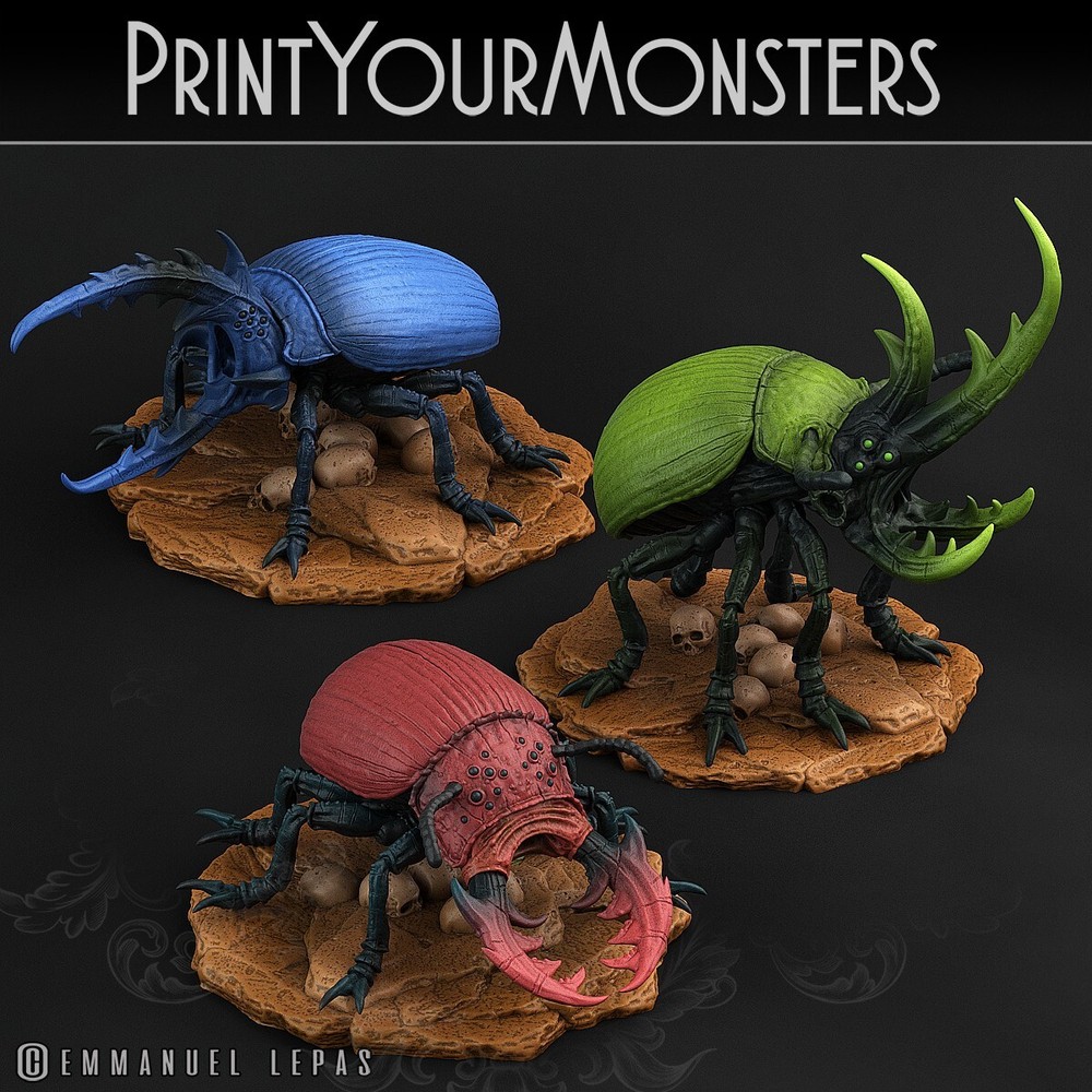 Giant Beetles DnD Legion Terrain Scenery Tabletop Miniatures 28mm