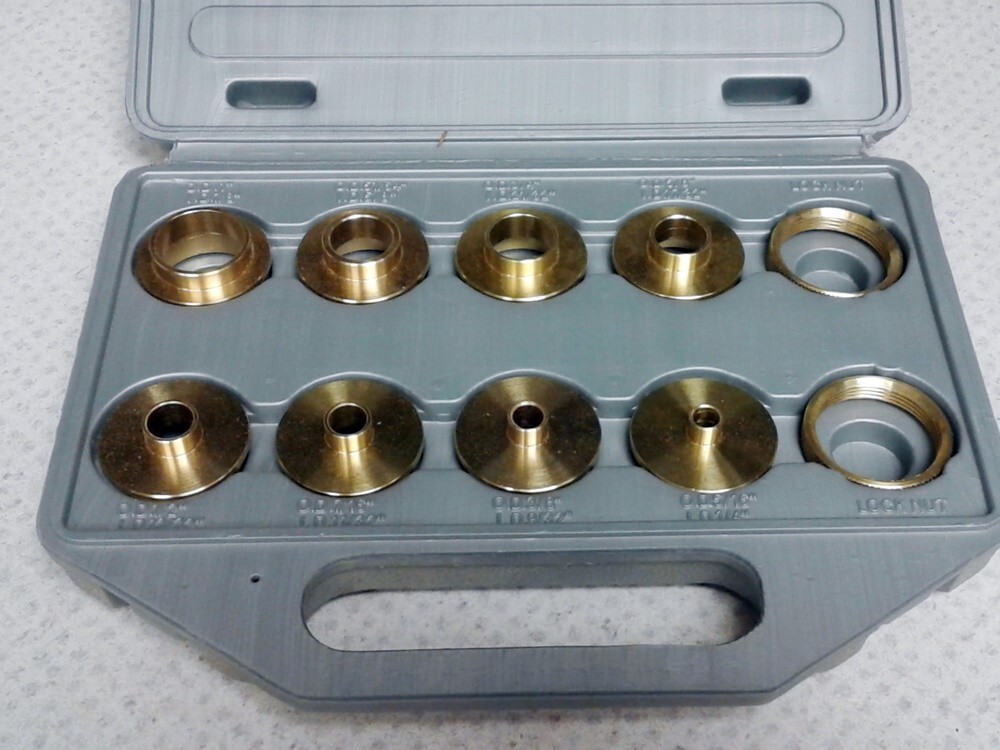 New Shop Fox Brass Router Bushings Set w/ Case