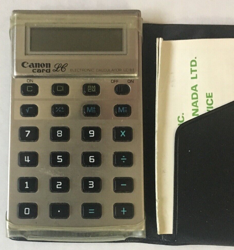 Canon Card - LC-61 -  Pocket Calculator Case - Works!