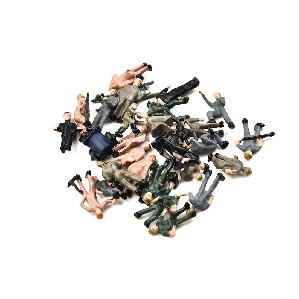 27pcs Model People Train Railway Passengers Figures Mixed Painted Layout 1:87