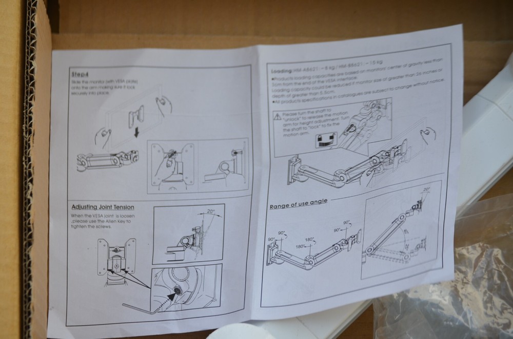 Wall Mounted Gas-Spring Assisted Articulating Arm (HM-8621)