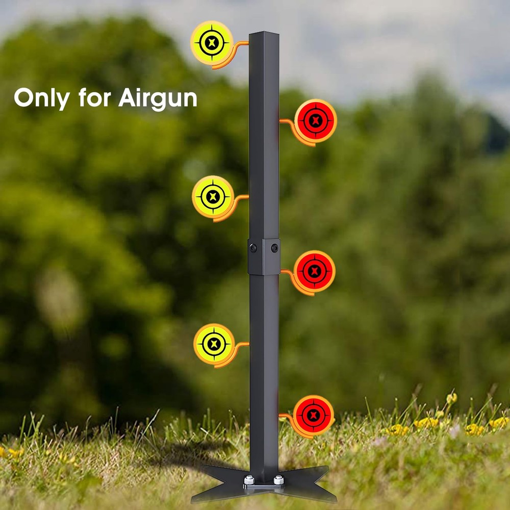 Dueling Tree Airgun Target Kit with 6 Steel 2.3", Orange