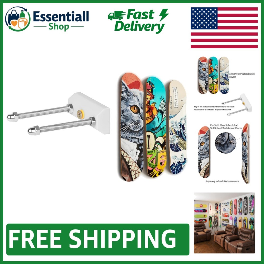 Attractive Skateboard Display Wall Mount - Perfect for Old & New School Decks