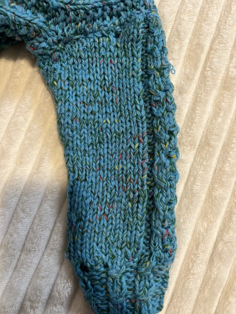 Cable Knit Turtleneck Sweater Teal Blue