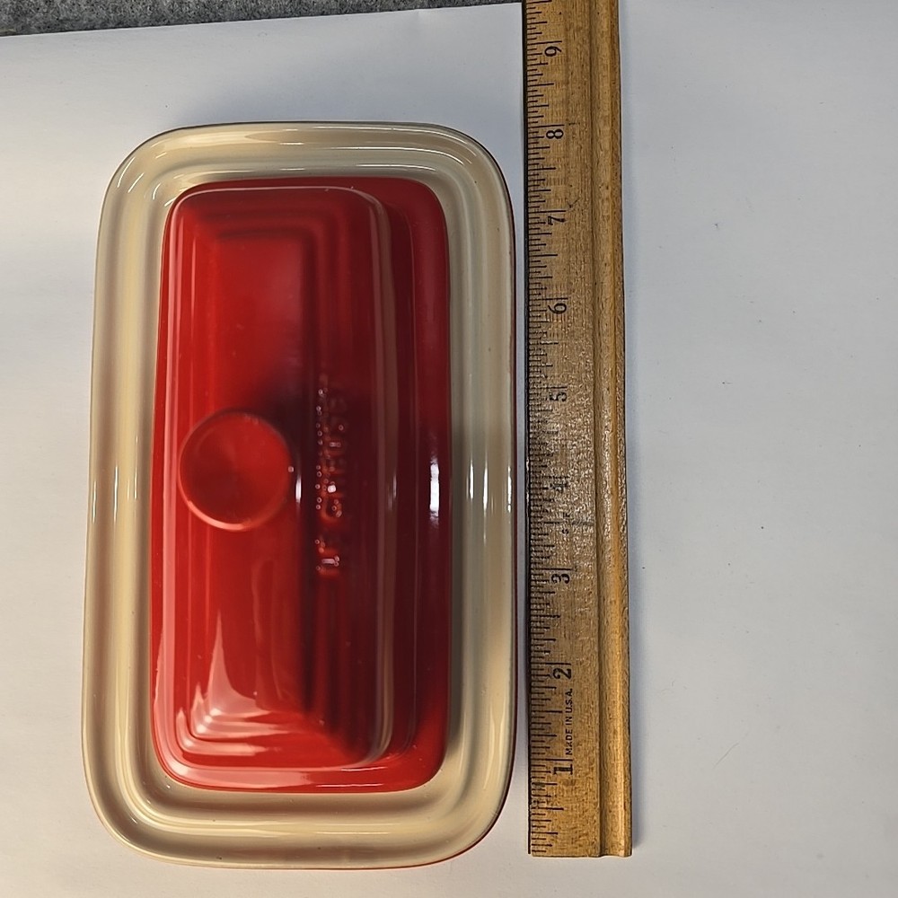 LE CREUSET Stoneware Covered Butter Dish Red