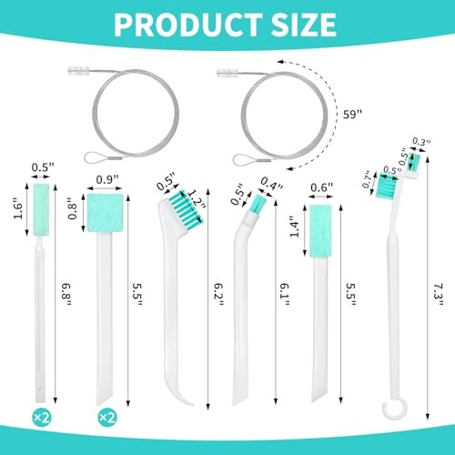 Ice Machine Cleaner Brush Kits, 10 PCS Ice Maker Cleaning Tools - 2PCS Long