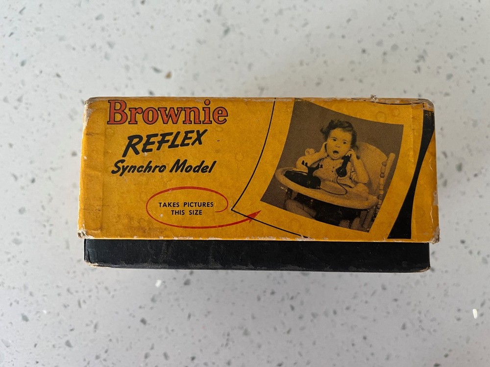 Kodak Brownie Reflex Synchro Model camera w/box - untested