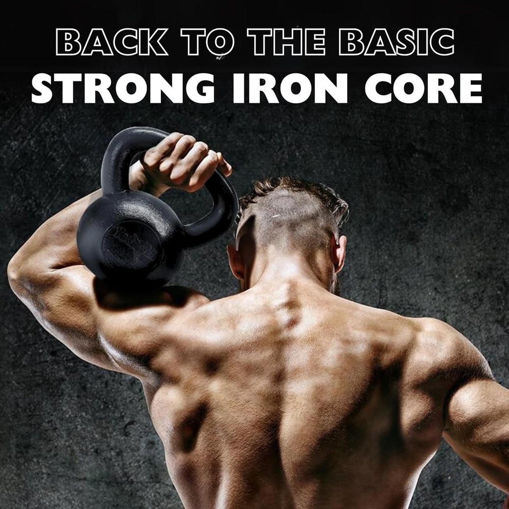 15 lbs Cast Iron Kettlebell - Versatile Strength Training for Full Body Workouts