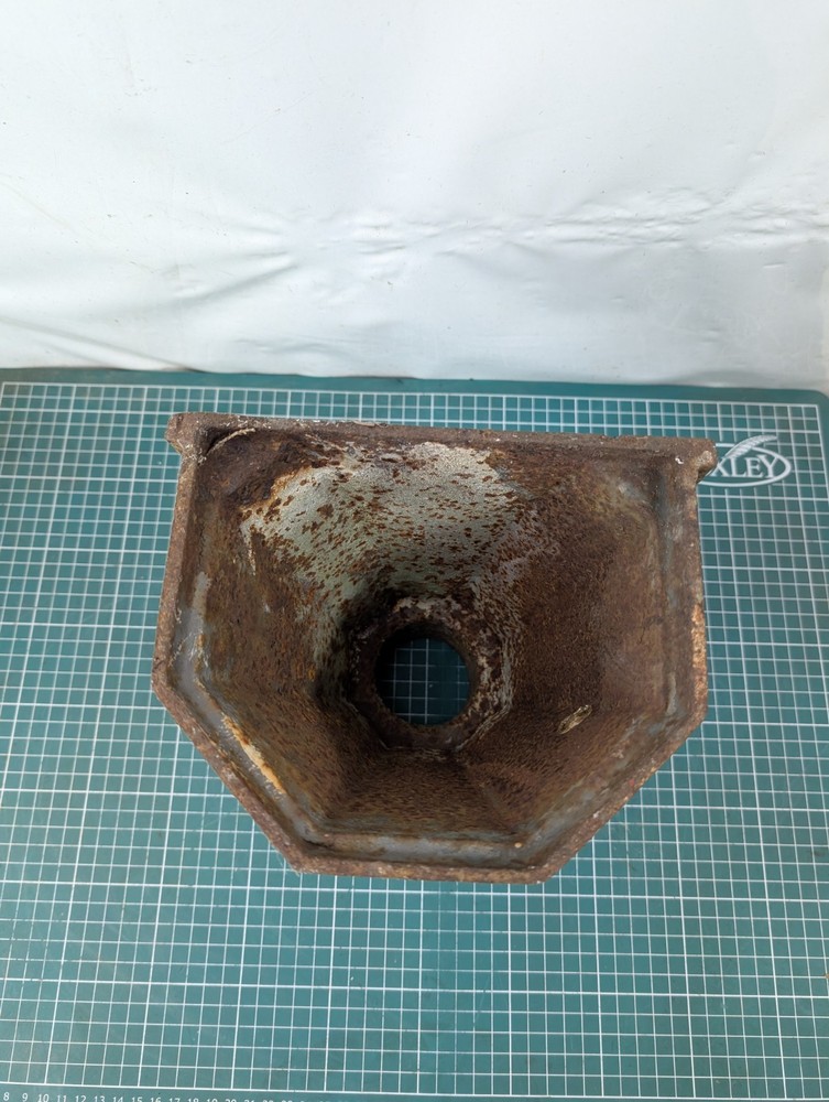 Vintage Cast Iron Gutter Rain Water Hopper / Planter Angular
