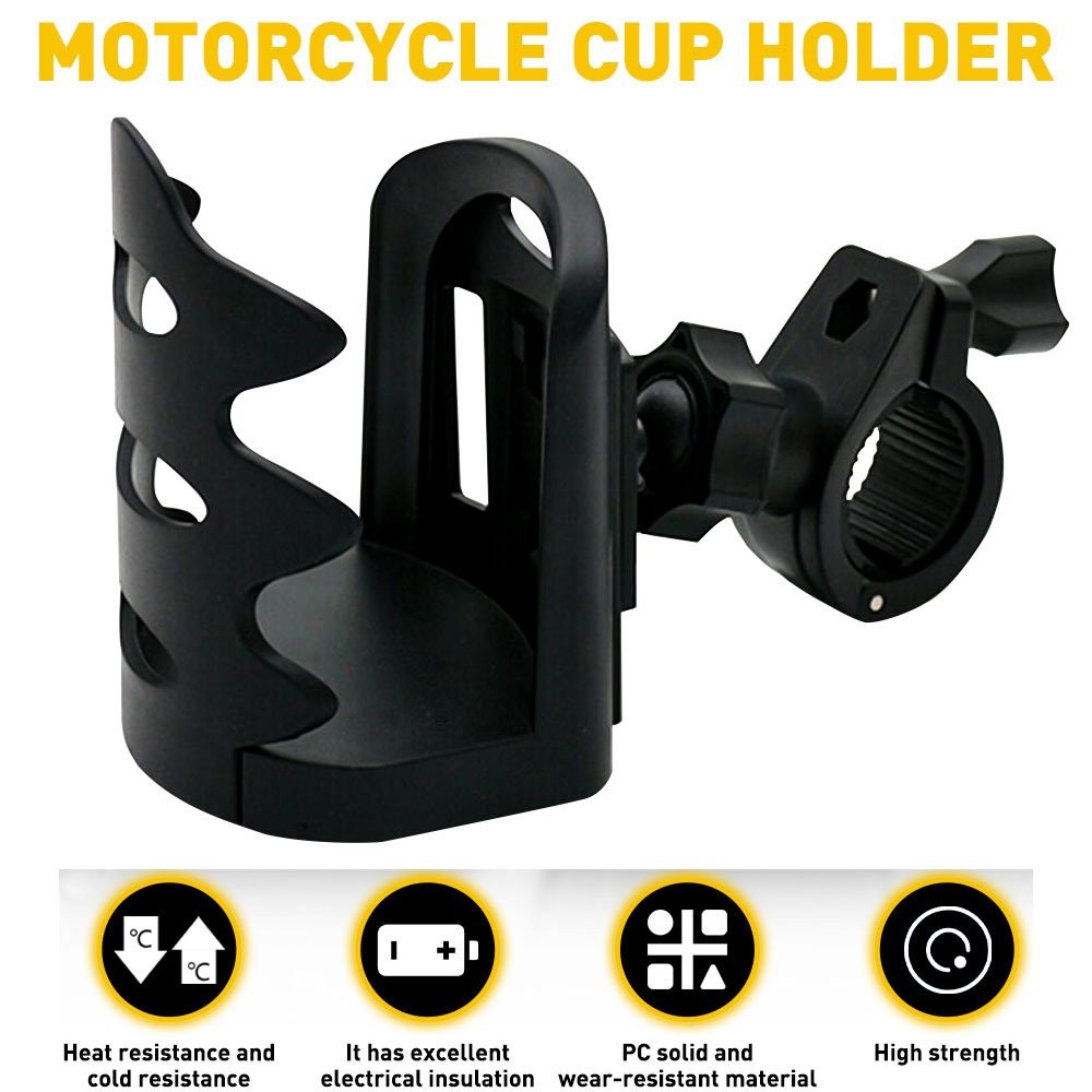 Adjustable Motorcycle Handlebar Cup Holder Drink Bottle Mount Fit for 17-32mm EA