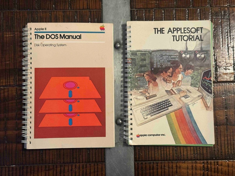 Apple II DOS Manual + Applesoft Tutorial Vintage Spiral Books Apple Computer